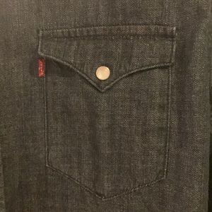 LEVI’S long sleeve, dark wash denim shirt